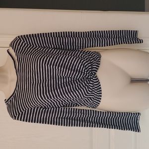 EXPRESS | Long sleeve knot top Navy And White Stripes